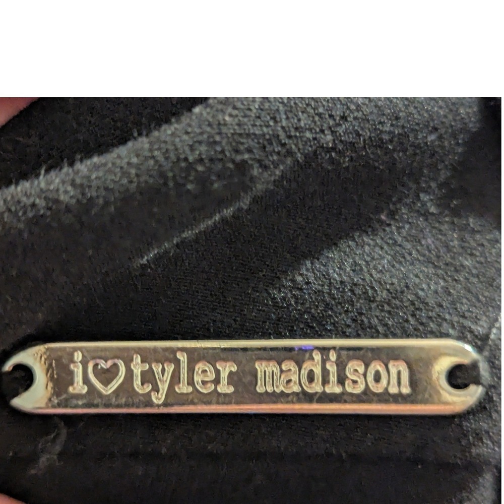 ILTM I Love Tyler Madison Large Womens Black Straight Leg Pants Vented Step Hem - Picture 7 of 7